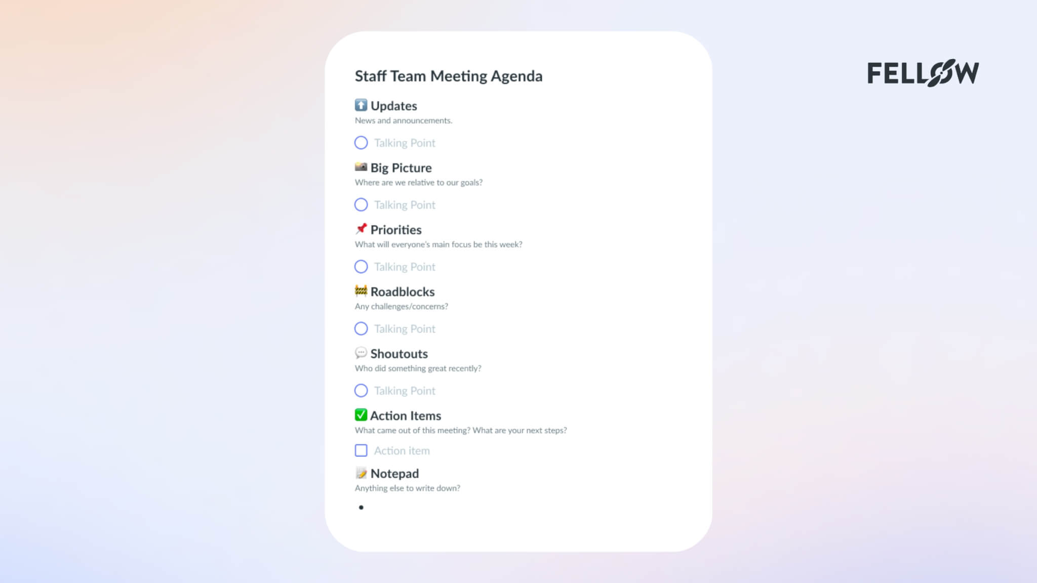 Staff Meeting Agenda Blueprint: Best Practices and Checklist